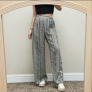 CDC Vintage Made in USA Size 6 Sheer Floral Striped Print High Waist Pants